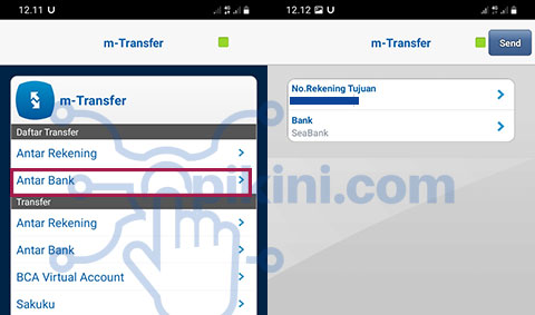 BCA Mobile Daftar Transfer