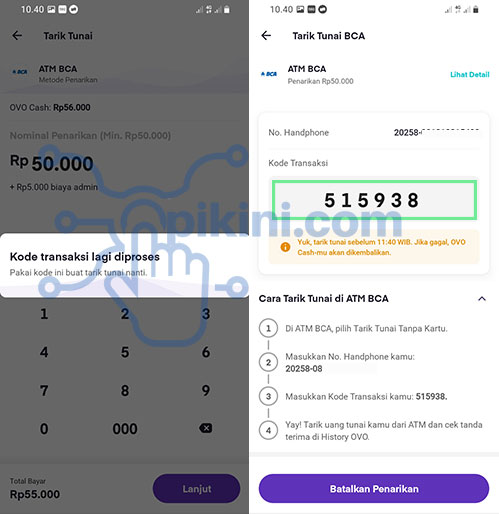 Kode Penarikan Uang OVO