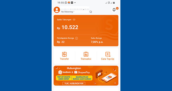 Cara Top Up ShopeePay Lewat SeaBank Gratis Admin