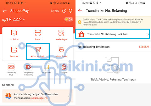 ShopeePay Kirim Ke Bank Neo