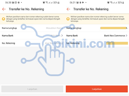 Tambah Rekening Bank di Shopee