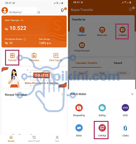 Cara Top Up LinkAja Lewat SeaBank