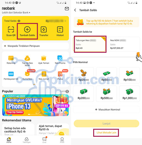 Top Up Neo Now Pakai BCA