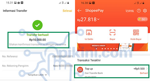 Top Up ShopeePay Pakai Neo Bank