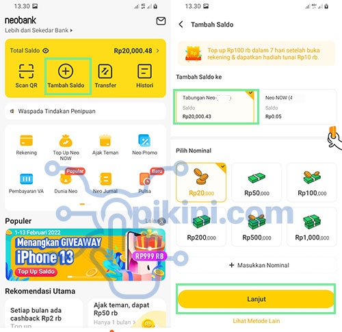 Top Up Neo Bank Lewat LinkAja