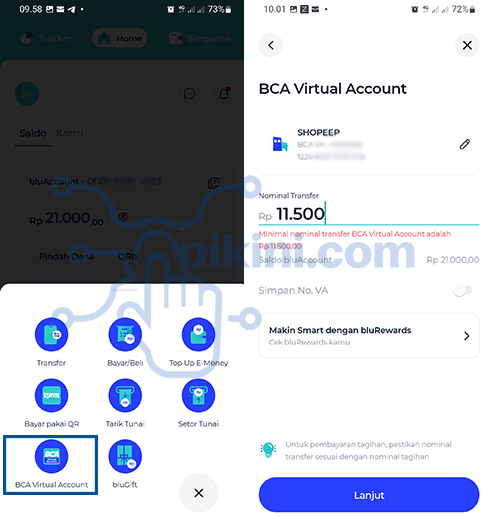 Cara Transfer Blu BCA Digital Ke ShopeePay Terbaru