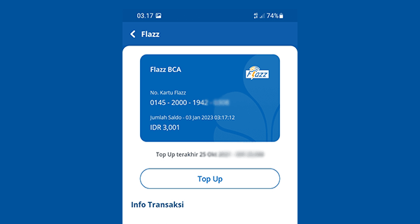 isi saldo Flazz dari m banking