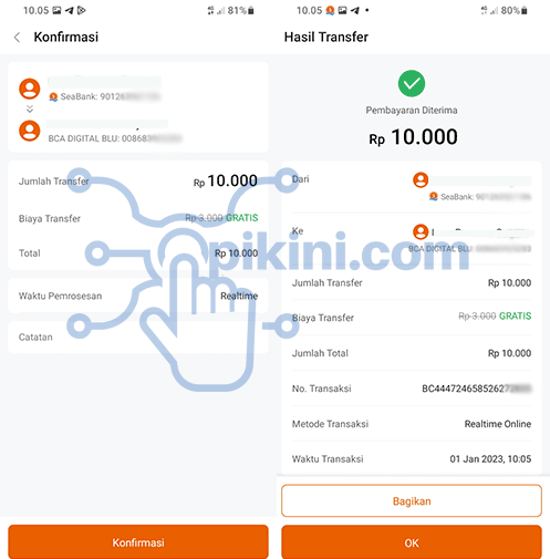 Cara Transfer Dari SeaBank Ke Blu by BCA 2023