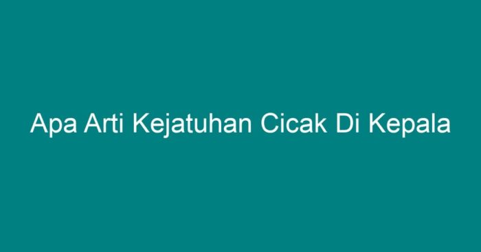 Arti kejatuhan kelabang di kepala