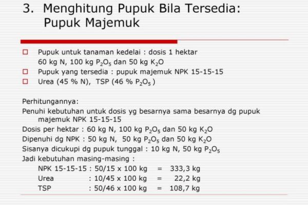 Cara menghitung dosis pupuk per polybag