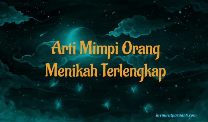 Arti mimpi orang menikah